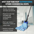 Commercial Mop Head Replacement – 1 Pack Large Yellow Microfiber Tube Mop (18 oz.) | Industrial Wet Mops | Washable Refill, Reusable, Heavy Duty, Looped End Mopheads | Hardwood, Concrete