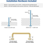 JOY DECOR Cabinet Pulls – 3 Inch Hole Center, Brushed Brass, 5 Pack, Zinc Alloy Cabinet Handles for Drawers & Cupboard – Vintage Style Hardware for Kitchen, Bathroom, Dresser, Furniture Makeover