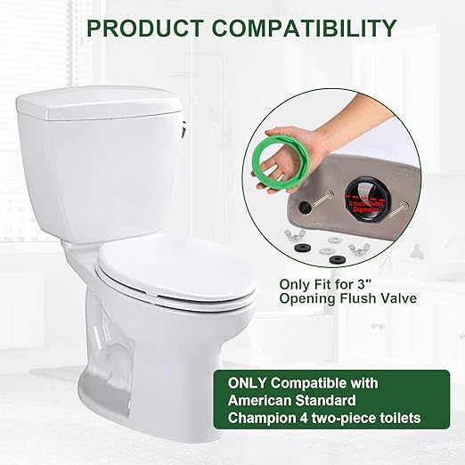 2 Packs 3" Toilet Tank to Bowl Gasket Kit, Fits American Standard Champion 4 Toilet Parts AS738756-0070A, Stainless Steel Heavy Duty Rustproof Bolts Kit for Most 3 Inch Flush Valve Opening Tank