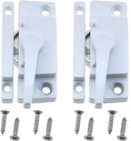 2PCS Cam Type Sash Lock Metal Crescent Lock White Sliding Window Lock with Screws Suitable for Vertical and Horizontal Sliding Window