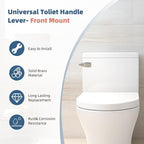 iFealClear Universal Metal Toilet Handle Replacement, Front Mount Toilet Flush Trip Lever Compatible with American Standard/Mansfield/TOTO/Kohler Toilets, Stainless Steel Flapper Chain, Brushed Nickel