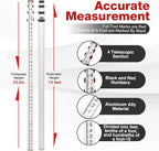 14 foot Aluminum Grade Rod - 10ths, 3 Sections Dual Sided Telescoping Leveling Rod with Bubble Level Convenient Aluminum Staff for Precise Measurement (4 M/14 FOOT 10 TH)