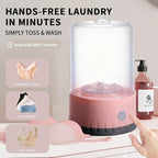 Underwear Washing Machine, BPA-free Portable Mini Washer for Socks, Baby Clothes, Cordless Small Laundry Cup for Travel, Dorm, Apartment, RV, Camp, Kids (Baby Pink)