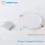 1Pack 11 Inch Ultra Thin LED Recessed Ceiling Light with Junction Box, 6000K Daylight, 24W 110V Eqv,Recessed Lighting, Slim No Dimmable Can-Killer Downlight,Canless Lights 2150LM High CRI80+