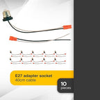 10 Pack Pigtail Light Socket Extender for E26 E27 Bulb Adapter with 15.75 Inch Cable
