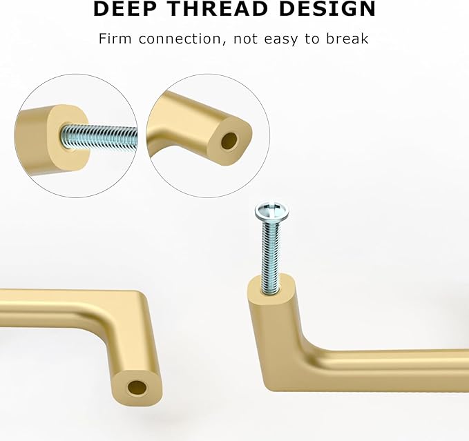 10-Pack 3.75 Inch Cabinet Handles - Gold Cabinet Pulls for Cabinets