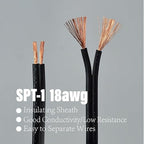 Low Voltage Landscape Lighting Cable 18/2 SPT-1W Bulk Lamp Cord 300-Volt 18-Gauge 50-feet Spool Black UL Listed