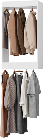 ROOMTEC 28.5" Double Hanging Closet Unit, Modular Closet System with Hanging Rod, Wardrobe Organizer for Bedroom or Walk-in Closet, Wall Mounted, Customizable Clothes Storage Unit, White