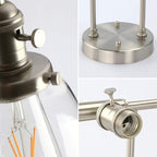 Phansthy 3-Light Wall Sconces Antique Brass Vanity Light, Industrial Wall Lamps with On Off Switch and Clear Glass Lampshade, Vintage Wall Lighting for Bathroom Living Room (Brushed, Cone Shade)