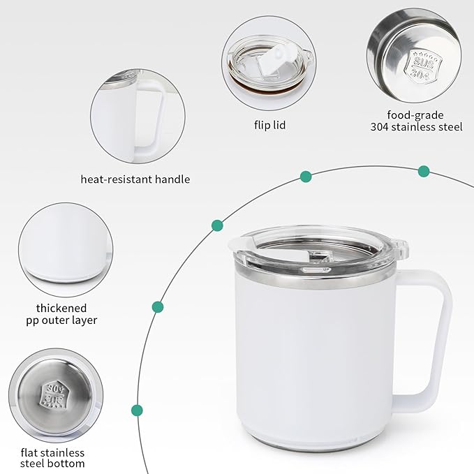 VOBAGA Coffee Warmer & Mug Warmer for Home Office Home Desk Use, Electric Cup Beverage Warmer with 3 Temperature Settings for Tea, Water, Cocoa with Auto Shut Off After 4 Hours (White Warmer Set)