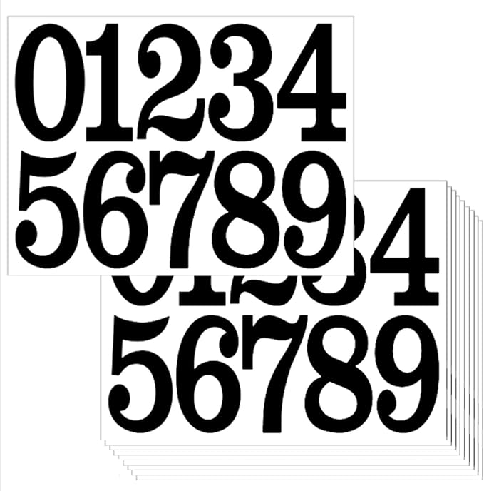 100 PCS Mailbox Numbers for Outside, Vinyl Numbers Stickers Mailbox Number Decals, Self-Adhesive Waterproof Numbers for Mailbox Window Door Trucks Address Number (Black, 3 inch)