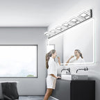 Ralbay Modern 6 Light Vanity Light Chrome Bathroom Vanity Lighting Fixtures Over Mirror Acrylic Up and Down Chrome Bathroom Wall Mounted Lights