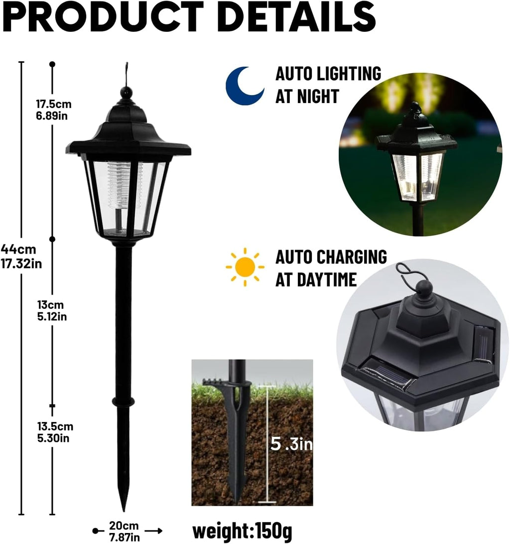 Solar Pathway Lights, 2 Pack, Waterproof LED for Outdoor Walkway, Yard, Garden, Landscape – Great Gardening Gift for Mom, Grandma, Women(Corridor Pathway Lights)