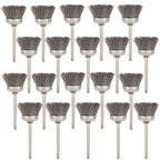 20PCS Wire Brushes - Metal Rust Removal, Polishing, Cleaning - 25mm Diameter, 3mm Shaft - Removes Burrs, Dust, and Oxide Layer - Handles Rough Surfaces - Designed for Industrial and DIY Enthusiasts