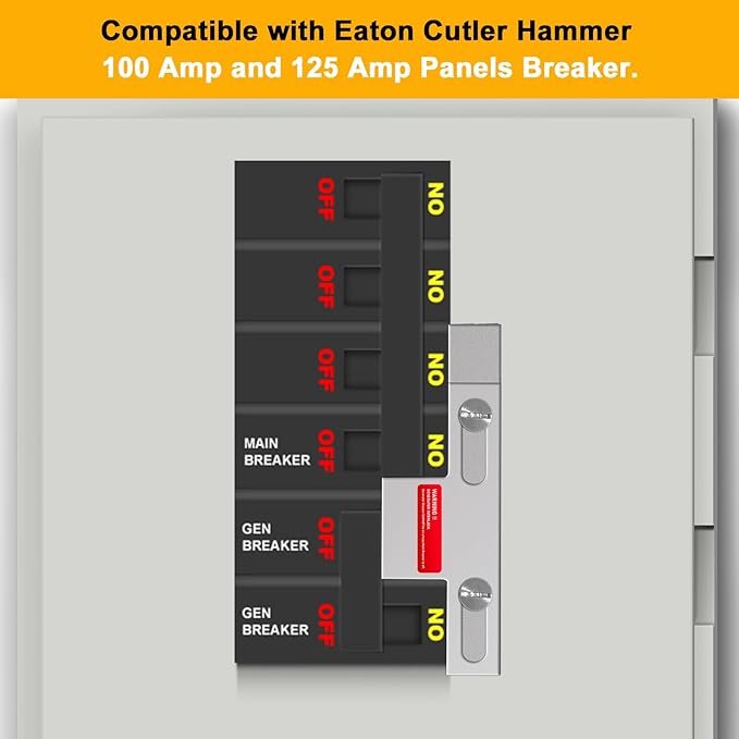 2 Set Generator Interlock Kit Compatible with Eaton Cutler Hammer 100 Amp and 125 Amp Panels Breaker,for Safe Usage of Portable Power During Outage,Professional and Interlock Kit (2)