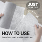 DEARCUS Gray One Day Scrubber - No Odor Dishcloths for Washing Utensils, Cookware, & Cooktop – Multipurpose Lint Free Cleaning Cloths for Kitchen Made of PP - for One Day Use, 2 Pack 120 Sheets