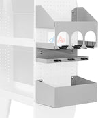 AA Products P-SH-Power Tool Organizer Wall Mount Designed for 13''D Van Shelving Storage, Three Layer 13" W Steel Power Tool Charging Station Organizer