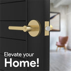 Mega Handles Ronn Entrance Entry Lever Door Handle Heavy Duty Round Locking Lever Set for Left or Right-Handed Doors, Interior/Exterior Door Levers - Satin Brass (2 Pack) Keyed Alike