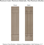Board & Batten Vinyl Shutters (1 Pair) | 11"x51" (3-Board) - Coastal Sand Dune | Exterior Window Shutters | Includes Mounting Hardware | Simple Installation | Made in USA