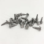 QSJ 180 PCS #8 x 5/8'' Sheet Metal Screws 410 Stainless Steel Hex Washer Head Fast Self Tapping Screws with Screwdriver