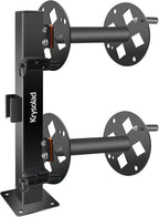 Heavy Duty Double Welding Cable Lead Reel, 10" Lockable Welding Lead Reel with 360° Rotatable Base and Metal Pin, Accommodates 150 Feet of 1/0 and 125 Feet of 2/0 Cable