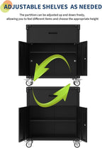 GarveeHome Rolling Tool Cabinet with Drawer | Heavy Duty Metal Garage Storage with Adjustable Shelf & Locks | Rust Resistant Wheels for Warehouse Workshop, Black