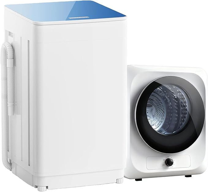 Auertech Portable Washer and Dryer Combo Set, 18 lbs Fully Automatic Washing Machine, 1.5CuFt Portable Dryers, Compact Washer and Dryer for Apartment, RV, Dorm