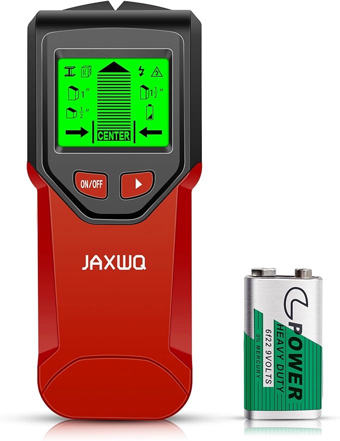 Stud Finder Wall Scanner - 5 in 1 Stud Finder Tool w/Microprocessor Chip and HD LCD Display, Stud Detector Beam Finders for the Center and Edge of Wood AC Wire Metal Studs Joist Pipe (Spicy)