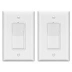LIDER Dimmer Paddle Switch for Dimmable 300W LED/CFL Lights, 1-Pole or 3-Way, 120 V, Modern Upgrade, UL Listed, Wall Plate Included, White, 2 Pack
