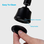 iFealClear Kitchen Sink Faucet Head, 360° Faucet Sprayer Attachment, Large Angle Rotatable Kitchen Faucet Aerator with 2 Ball Joint, 4 Spray Modes, Extra Male Female Thread Adapters, Matte Black