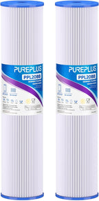PUREPLUS 20" x 4.5" Whole House Pleated Sediment Filter for Well Water, Replacement Cartridge for ECP5-BB, AP810-2, HDC3001, SPC-45-1005, CP5-BB, ECP1-20BB, 2Pack