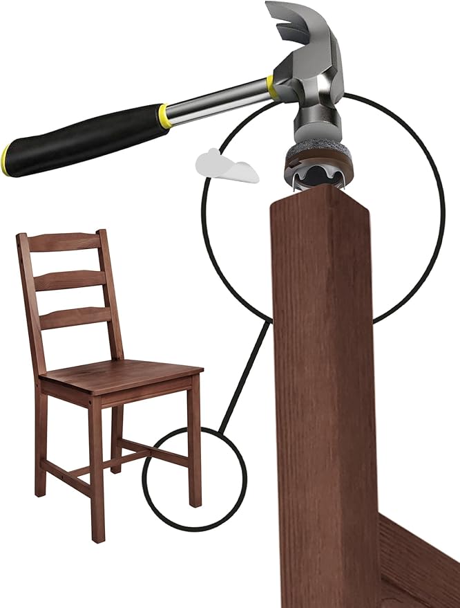 GorillaFelt CB257 Chair Leg Floor Protectors/Felt Glides (Set of 8) Tap On Felt Furniture Pads Guaranteed to Stay On, 1 Inch Round Sliders