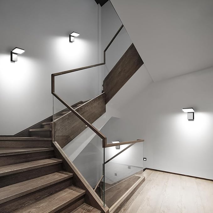 40W LED Wall Lights 3000LM Rotatable 360° Neighbor Friendly Porch Light 5000K Waterproof IP65 Outdoor Security Flood Lighting Switch Control for Garage Yard Backyard