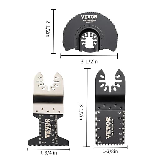 VEVOR 50 PCS Oscillating Saw Blades, Universal Quick Release Oscillating Saw Blades, Multitool Tool Blades for Wood Plastic Metal Nails, Compatible with Milwaukee Dewalt Dremel Fein Worx Bosch Makita