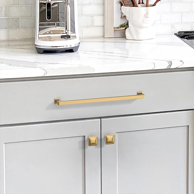 10 Pack 10"(256mm) Champagne Bronze Cabinet Pulls Kitchen Cabinet Drawer Handles Champagne Hardware for Cabinets Cupboard