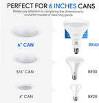 ENERGETIC SMARTER LIGHTING LED Recessed Light Bulbs BR40, 110W Equivalent 14W, Dimmable, 1600 High Lumens, Cool White 4000K, Indoor Flood Lights for Recessed Cans, UL Listed, 6 Pack