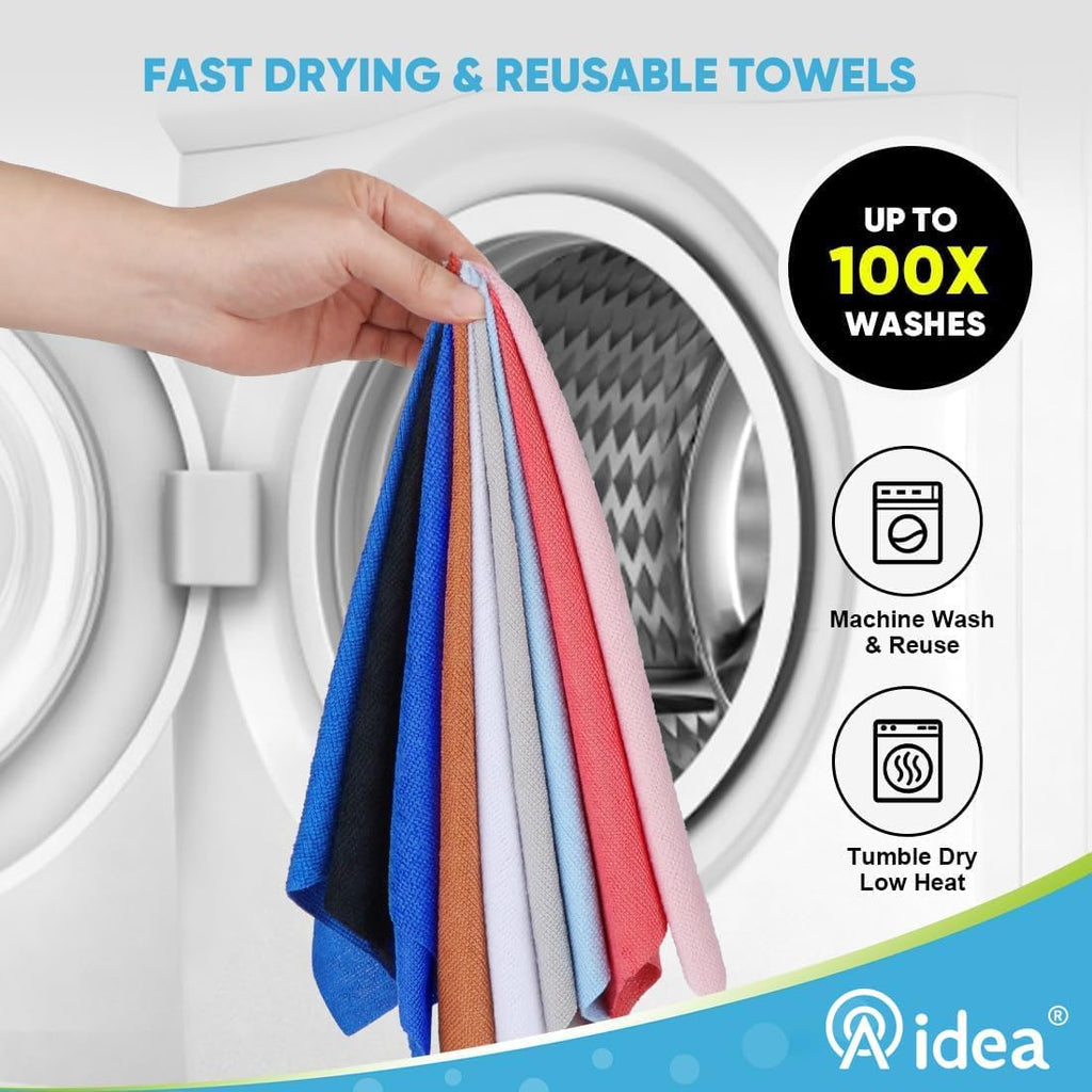 AIDEA Microfiber Cleaning Cloth 330 Sheets 6 Roll, Black Microfiber Towels for Cars, Shop Rags Washable, Cleaning Rags Reusable Paper Towels for Automotive, Mechanic, Workshops, House, 11×9"