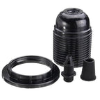 Replacement 2 Pack E26 E27 Bakelite Black Color Medium Base Light Socket Keyless DIY Vintage Style Edison Lamp Holder Insert Light Bulb or Lampshade