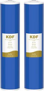SimPure 20" x 4.5" Carbon and KDF Filters, Whole House KDF/GAC Water Filter Cartridge Replacement for DB20P, DB20P-3KDF (2 Pack)
