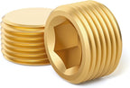 GASHER 30Pcs Brass Hex Plug Pipe Fitting, 1/8" NPT Male Pipe Plug Fitting For Closing The End Of Pipe