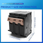 C3100 3-Pole 100-Amp Circuit Breaker, Type C3/4-Inch Plug-On Molded Case Circuit Breaker, Thermal Magnetic Protection, 10 KAIC, 120/240V, Fit for fit for Load Centers