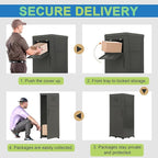 Package Delivery Box for Outside, Large Parcel Drop Box, Lockable Waterproof Resin Anti-Theft Outdoor Package Mailbox with Secure Storage for Porch, Curbside, House & Office Deliveries
