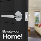 Mega Handles Ronn Privacy Lever & Lock Door Handle Set for Hallway, Closet and Bathroom, Keyless Lock, Heavy Duty Door Levers, Fits All Standard Door Sizes, Screws Included - Polished Chrome (1 Pack)