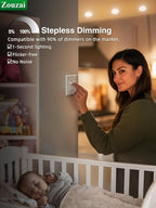 zouzai 24 Pack 6 Inch Ultra-Thin LED Recessed Ceiling Light with Junction Box 5CCT Adjustable Dimmable Can-Killer Downlight - ETL and Energy Star Certified (24 Pack,5CCT, 6 Inch)