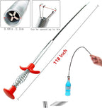 Drain Snake Hair Drain Clog Remover Tool with 4 Claws Bendable Hose - 118 Inch Flexible Grabber Claw Pick Up Reacher Tool for Clogged Drains Opener Cleaning