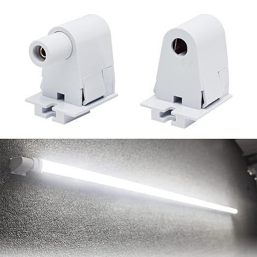 Surf turtle 2 Pair Tombstone Single Pin FA8 Base Holder Socket Connector with T8 T10 T12，for 8ft Light Emitting Diode Fluorescent Tube Light
