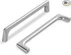 20 Pack 5 Inch(128mm) Hole Center Modern Brushed Satin Nickel Cabinet Pull Handle Timeless Vanity Drawer Pull Handle Classic Cabinet Hardware for Kitchen Bathroom, Screws Included, Nickel-B(5x20)