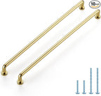 JOY DECOR Cabinet Pulls – 12-3/5 Inch Hole Center, Polished Brass, 10 Pack, Zinc Alloy Cabinet Handles for Drawers & Cupboard – Vintage Style Hardware for Kitchen, Bathroom, Dresser