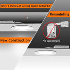 8 Inch LED Recessed Light,18W 6000k Daylight,No Dimmable,6Pack Ultra Thin LED Recessed Lighting with Junction Box. 8" Recessed Ceiling Wafer Canless Fixtures .Slim Can-Killer Lights,CRl90+