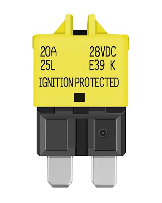 LENKRAD Automotive 20 Amp ATC/ATO Resettable Fuse 20A Manual Reset Standard Blade 20Amp Fuses Manual-Reset Circuit Breaker 20A for Car Truck RV Marine Boat Trolling Motorhome, 5 Pack